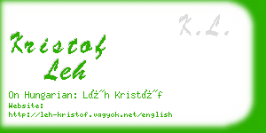 kristof leh business card